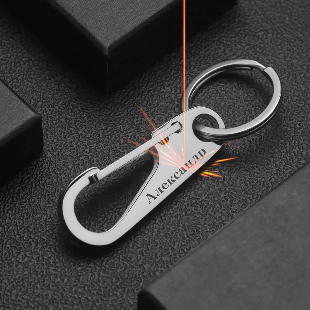 Men Accessories In Silver - Portachiavi in acciaio inossidabile 304 Nome