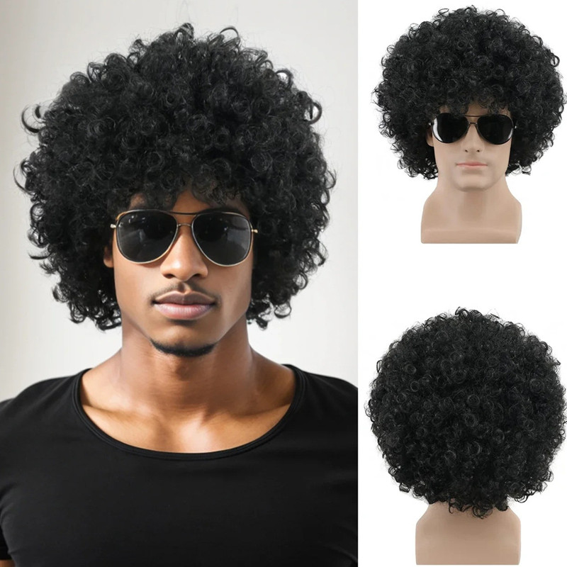 Men'S Accessories In The 80S - Parrucca Afro Unisex con Grandi Ricci