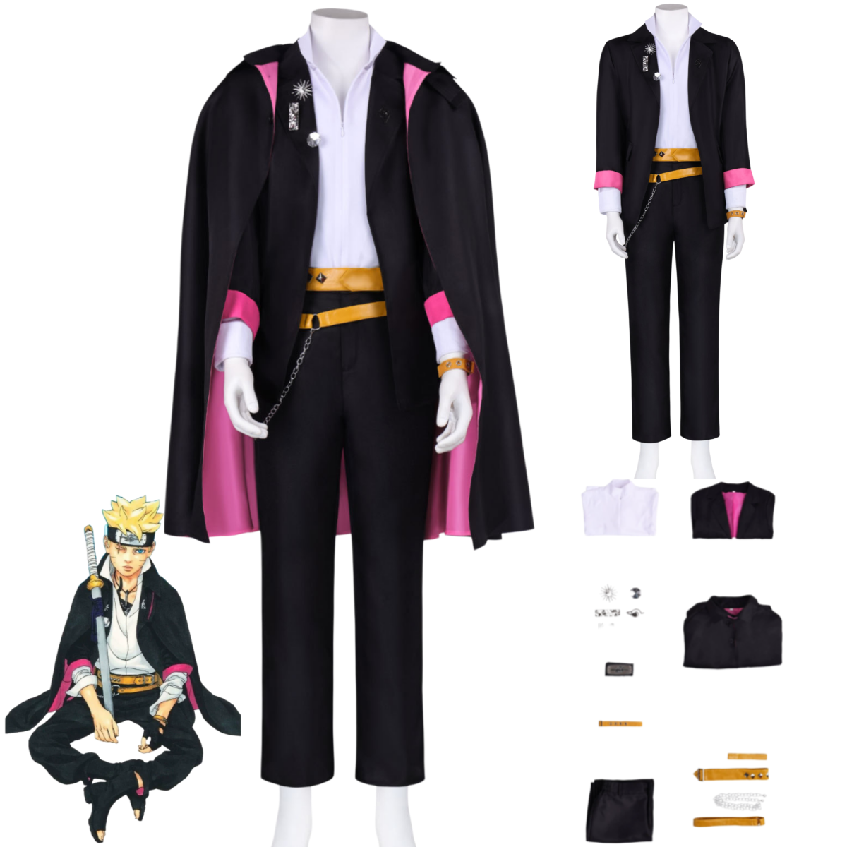 Men Accessories For Suit - Costume Cosplay Anime Uzumaki Boruto, Mantello
