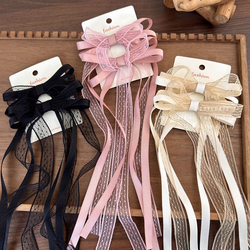 Tie Clip Set - 2 pz/set pizzo nastro di raso