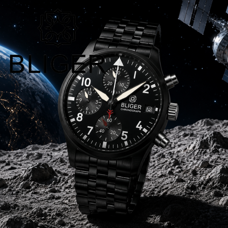 Young Men'S Accessories - Orologio cronografo da aviatore BLIGER completamente