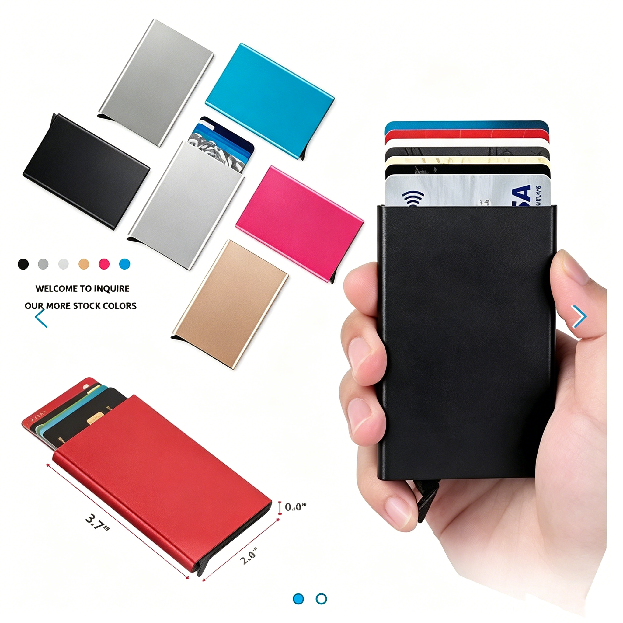 Card Case Minimalist - Portacarte di Credito Pop-Up di Lusso,