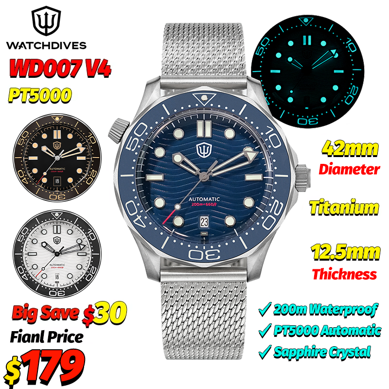 Young Men'S Accessories - Watchdives WD007 V4 Orologio subacqueo automatico