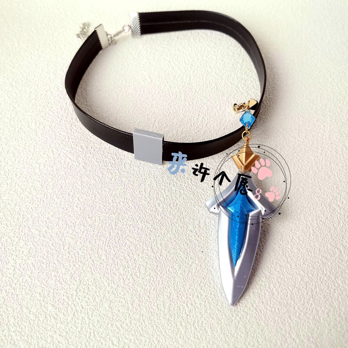 Tie Clip Set - Collana nera e orecchini a clip