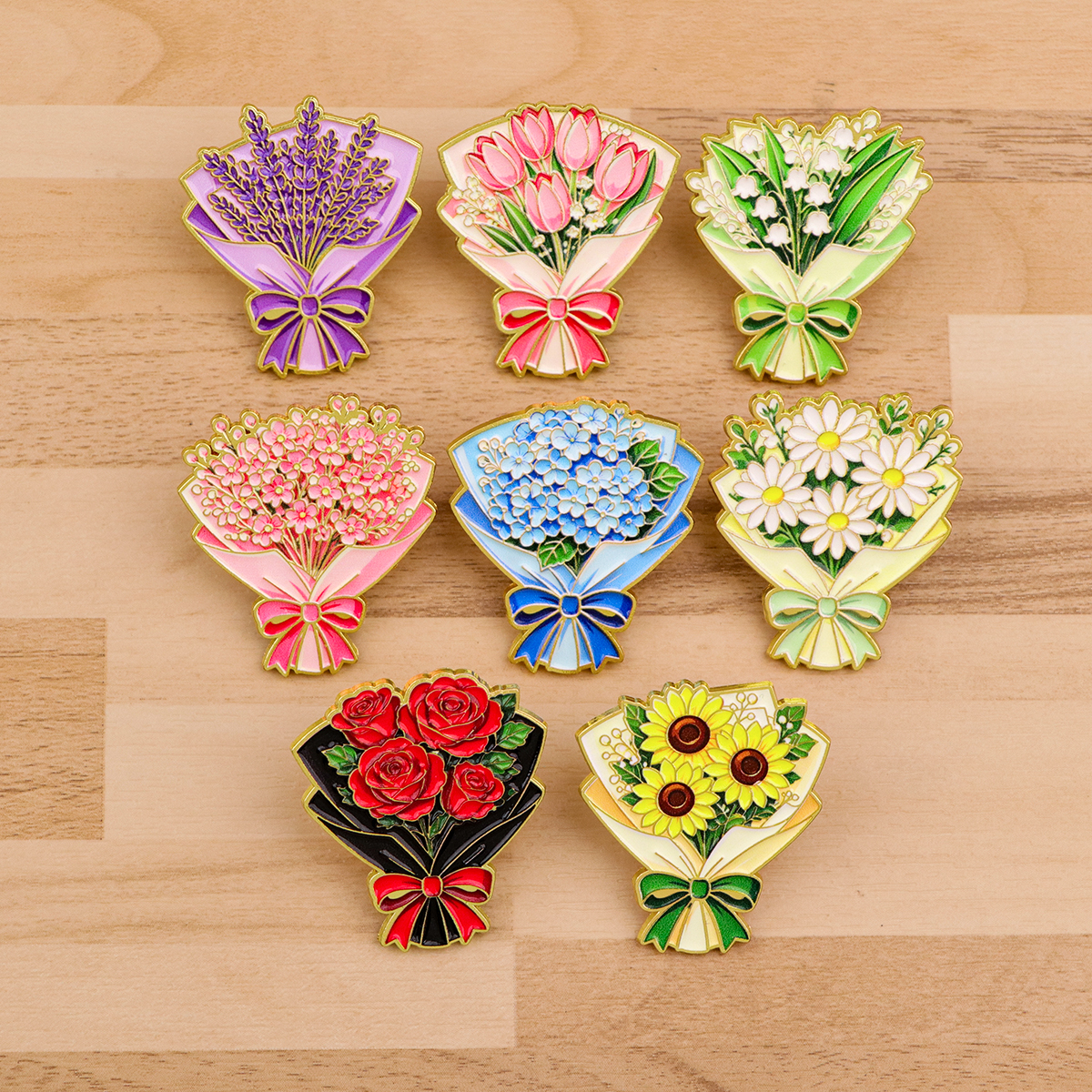 Set di 10 Spille Smaltate a Te - Men Accessories Bouquet recensione e prezzo