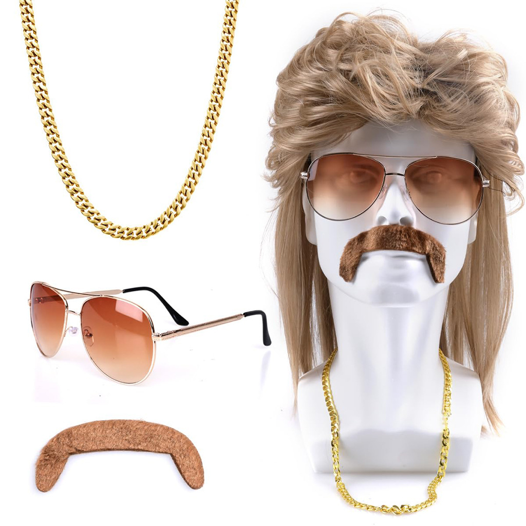 Set Parrucca Sintetica Anni '8 - Men'S Accessories In The 80S recensione e prezzo