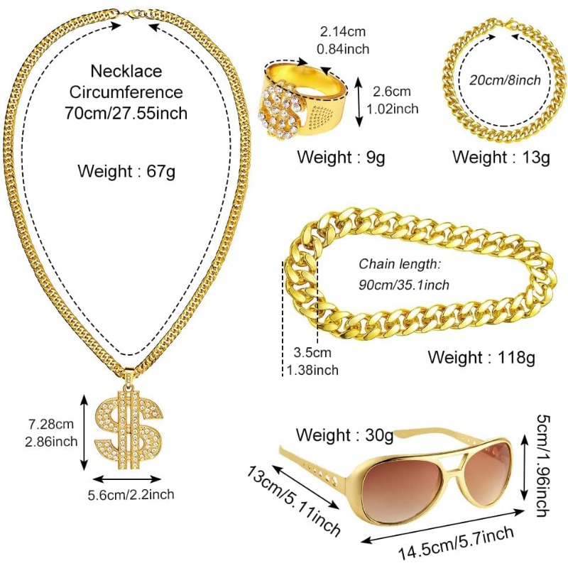 Kit costume hip hop da 5 pezzi - Men'S Accessories In The 80S recensione e prezzo