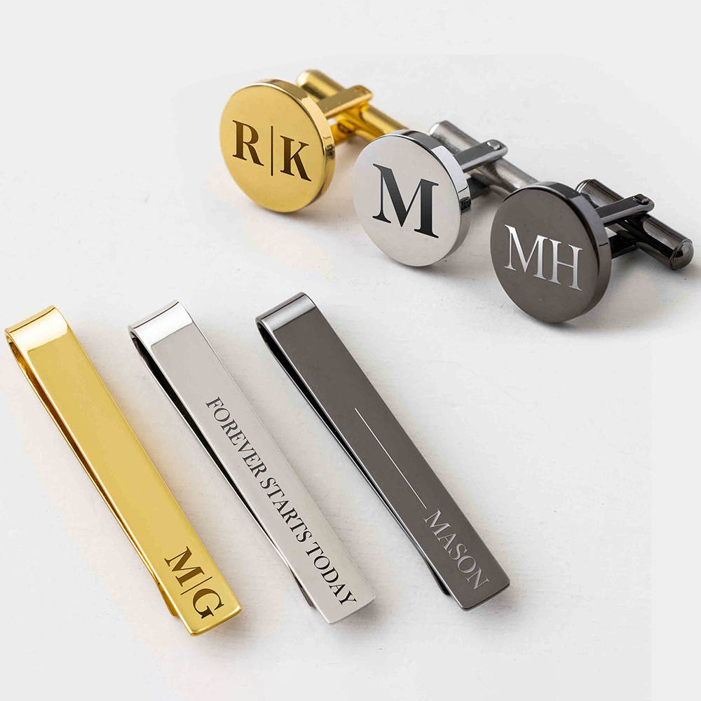 Gemelli in metallo personalizz - Tie Clip Set recensione e prezzo